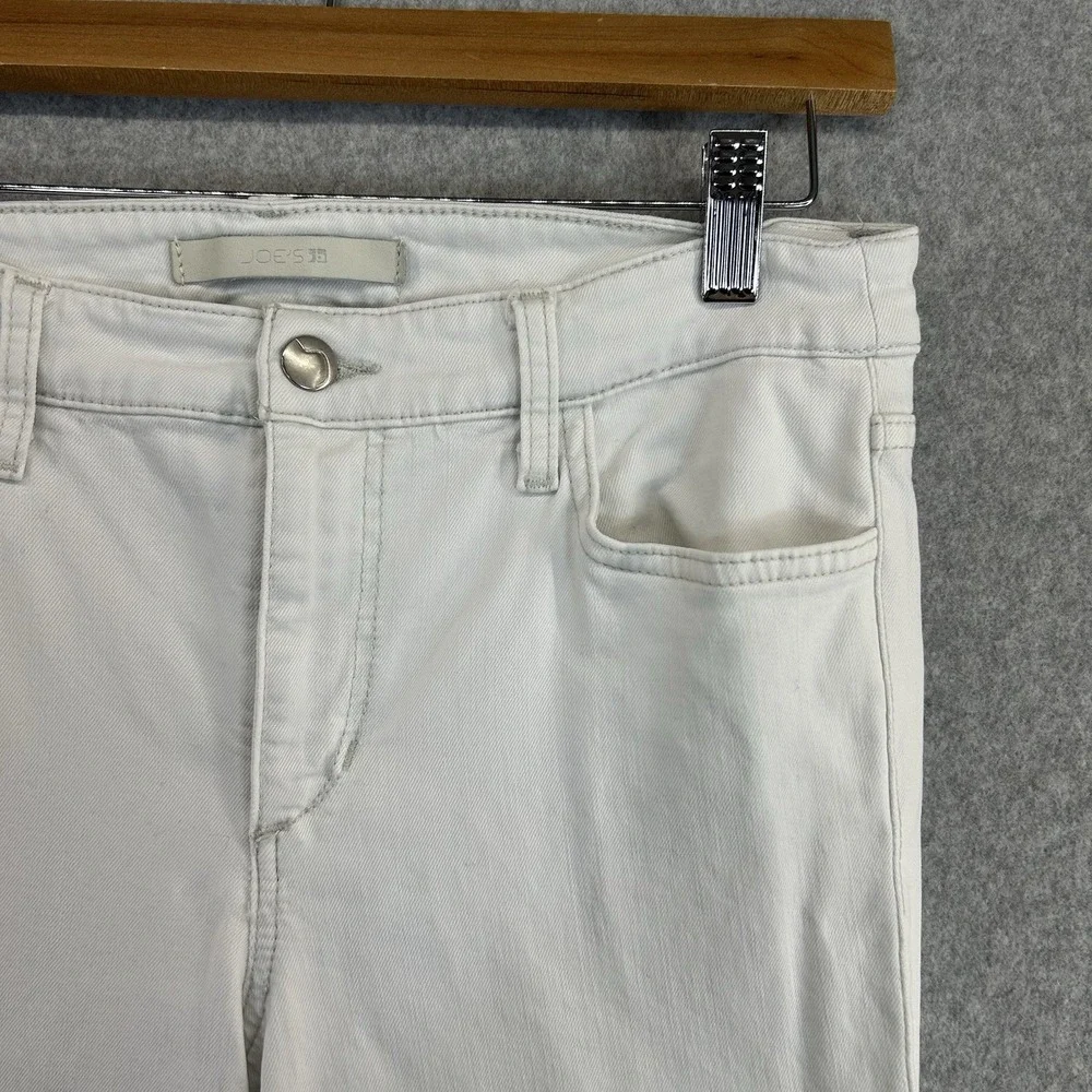Joes Jeans Straight Ankle White Jeans Classic Denim Pennie Mid Rise Womens Sz 30